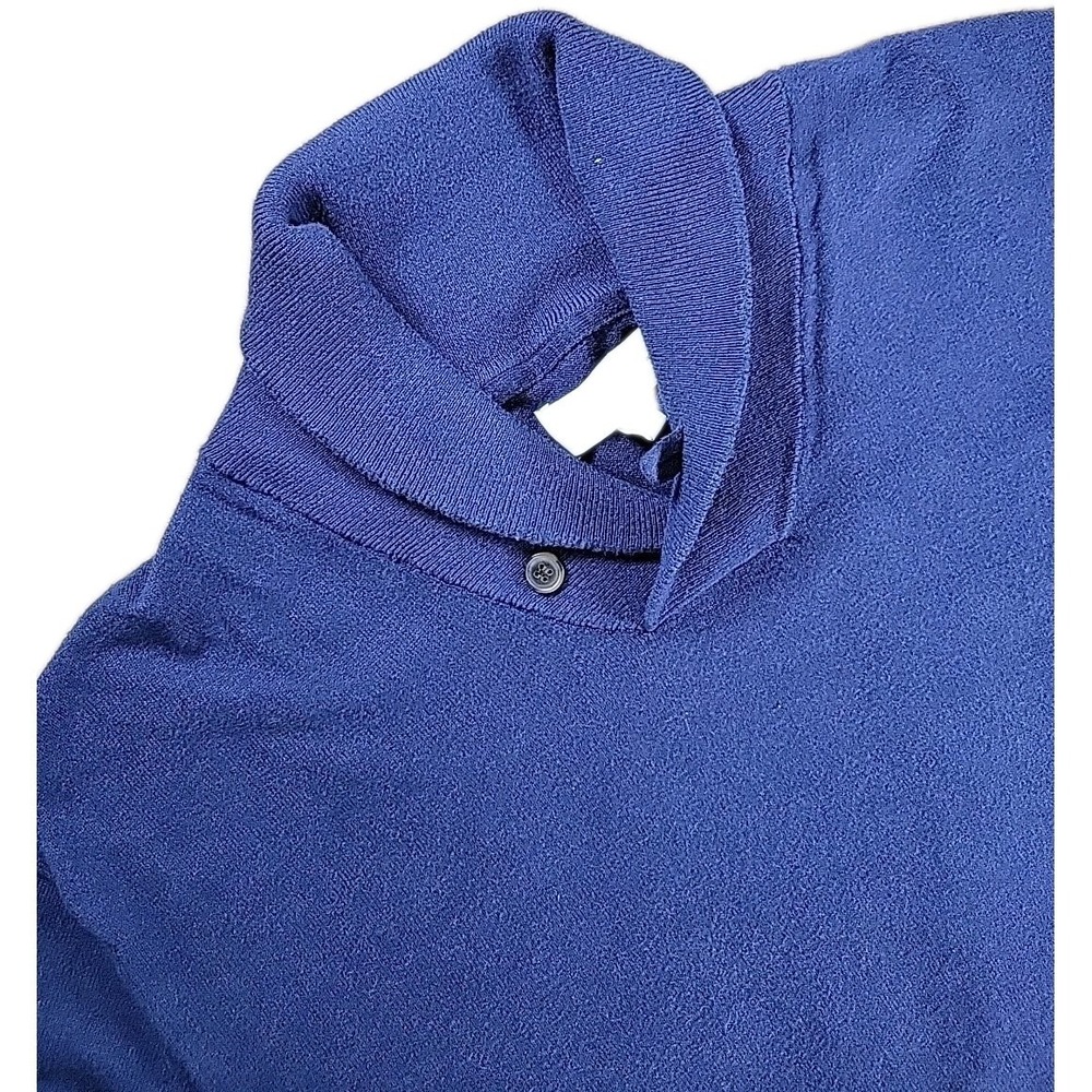 Hawker Rye Cotton Cashmere Sweater Mens Long Sleeve Mock TURTLENECK XL NAVY‎